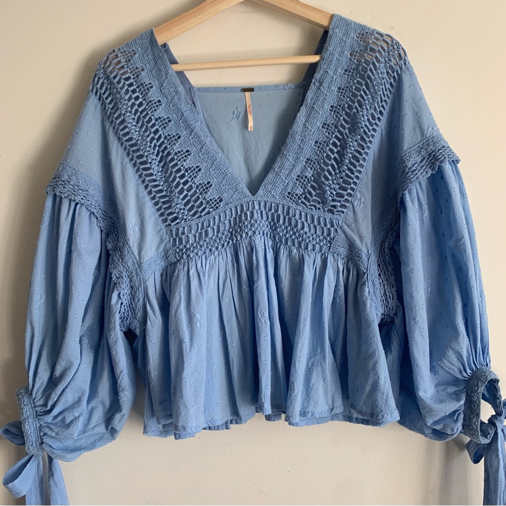 Free People Drive You Mad crochet blouse